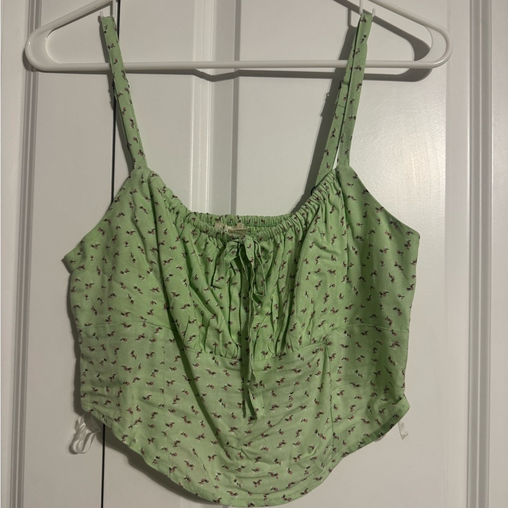 Floral Green Women's crop top